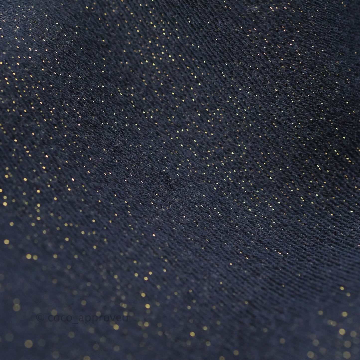 Chanel Canvas Large Deauville Tote Navy Glittery Gold Logo 19B