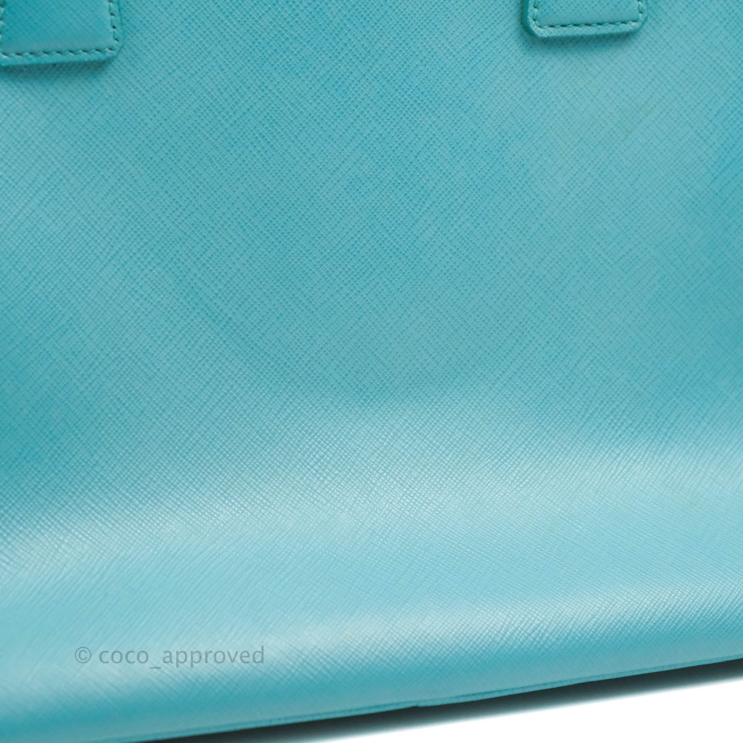 Prada Double Zip Lux Saffiano Tiffany Blue Large Tote Bag