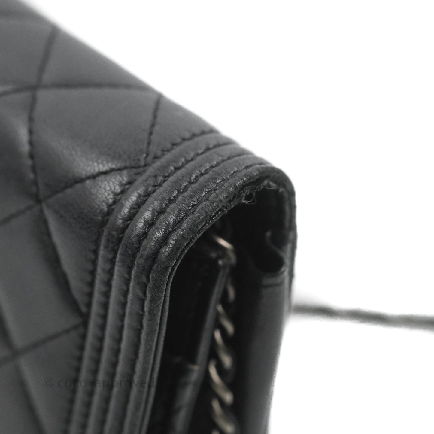 Chanel Boy Wallet on Chain WOC Black Lambskin Ruthenium Hardware