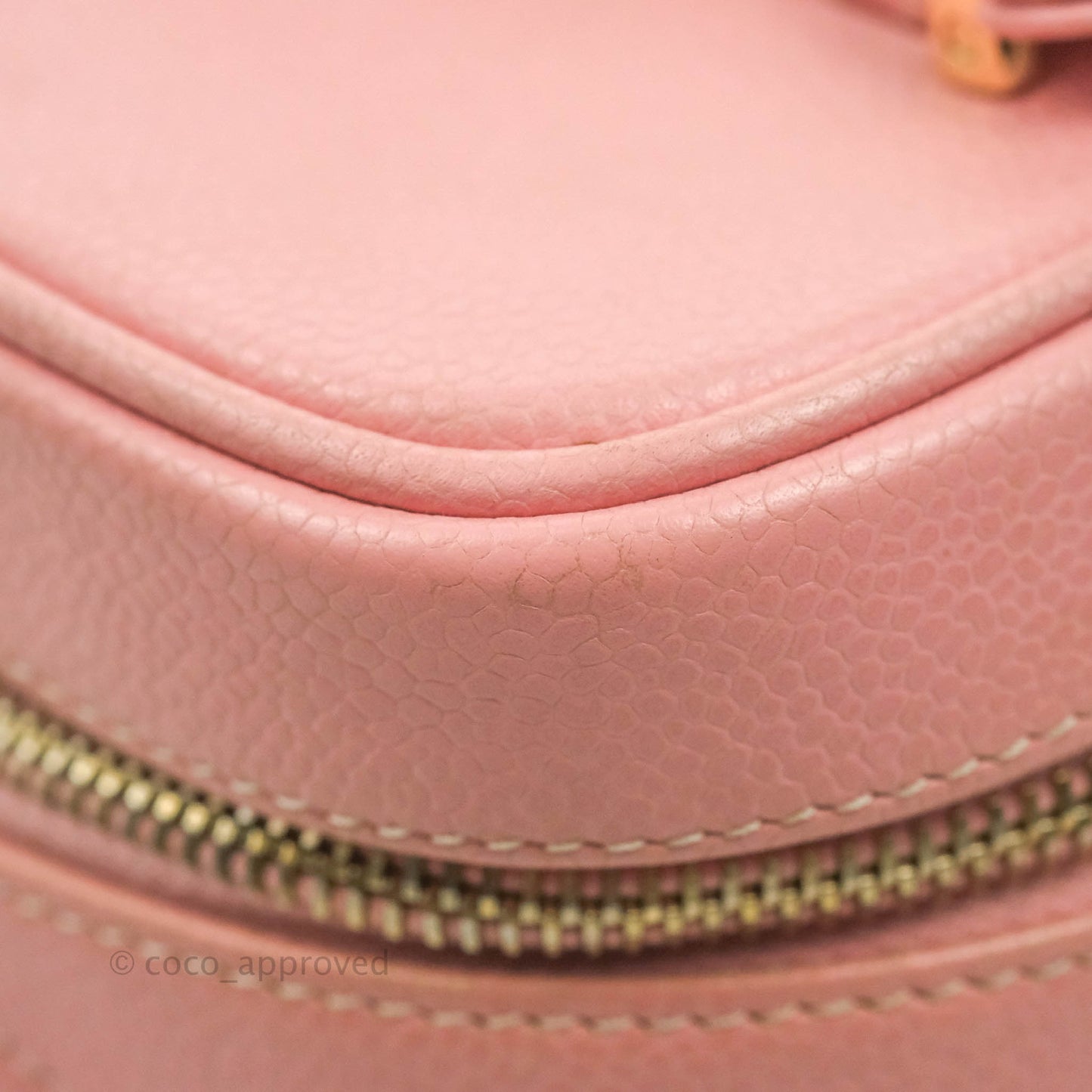 Chanel Vintage Vanity Case Pink Caviar Gold Hardware