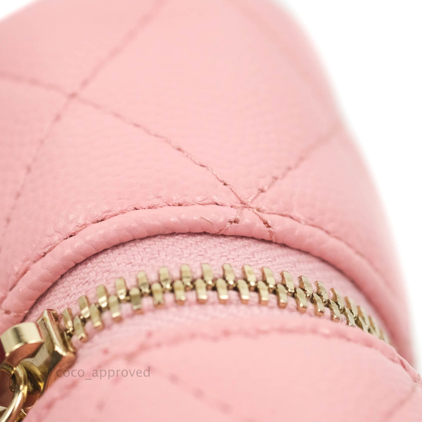 Chanel Vanity Phone Holder With Chain Pink Caviar Gold Hardware