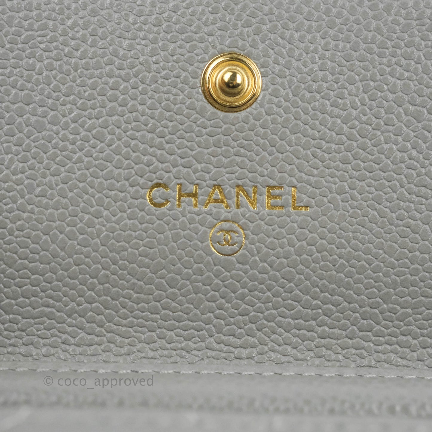 Chanel Miss Coco Clutch With Chain Quilted Grey Caviar Gold Hardware