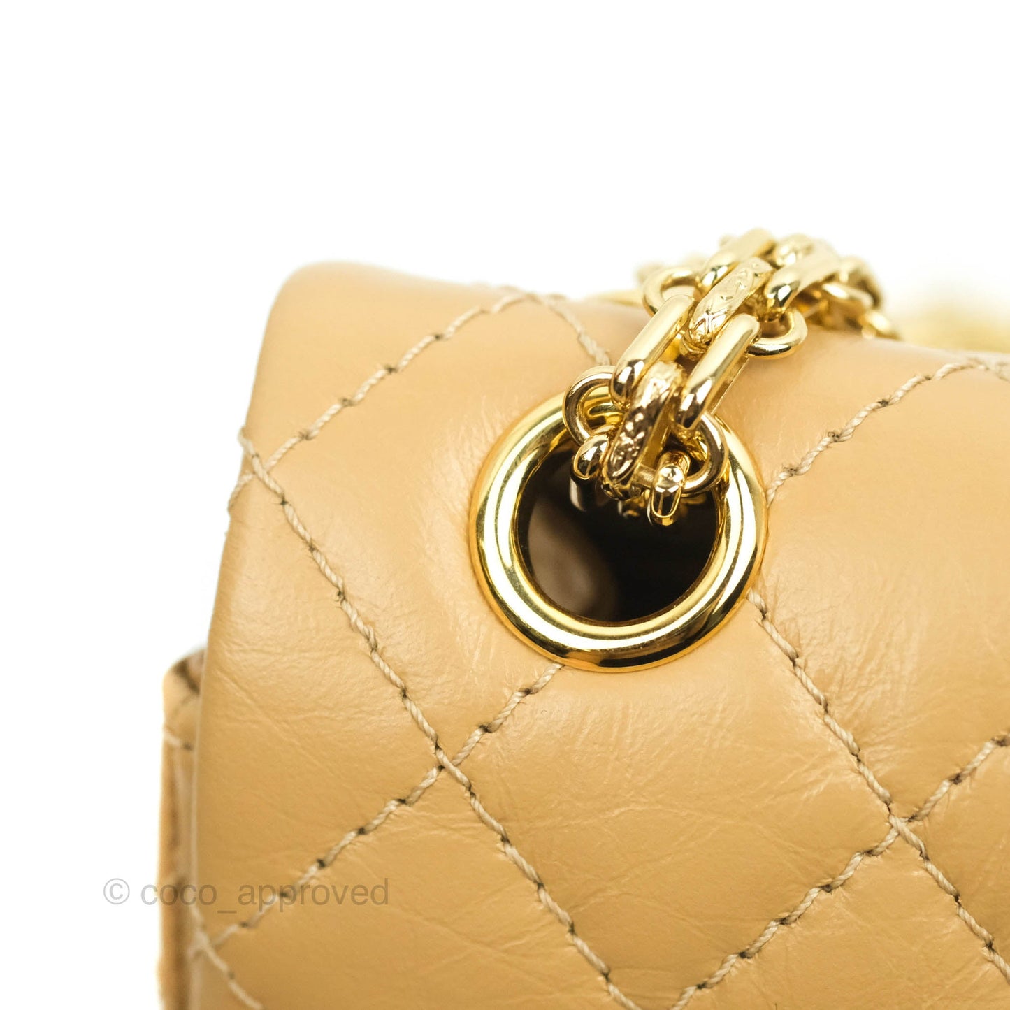Chanel Mini Reissue 224 Dark Beige Aged Calfskin Gold Hardware