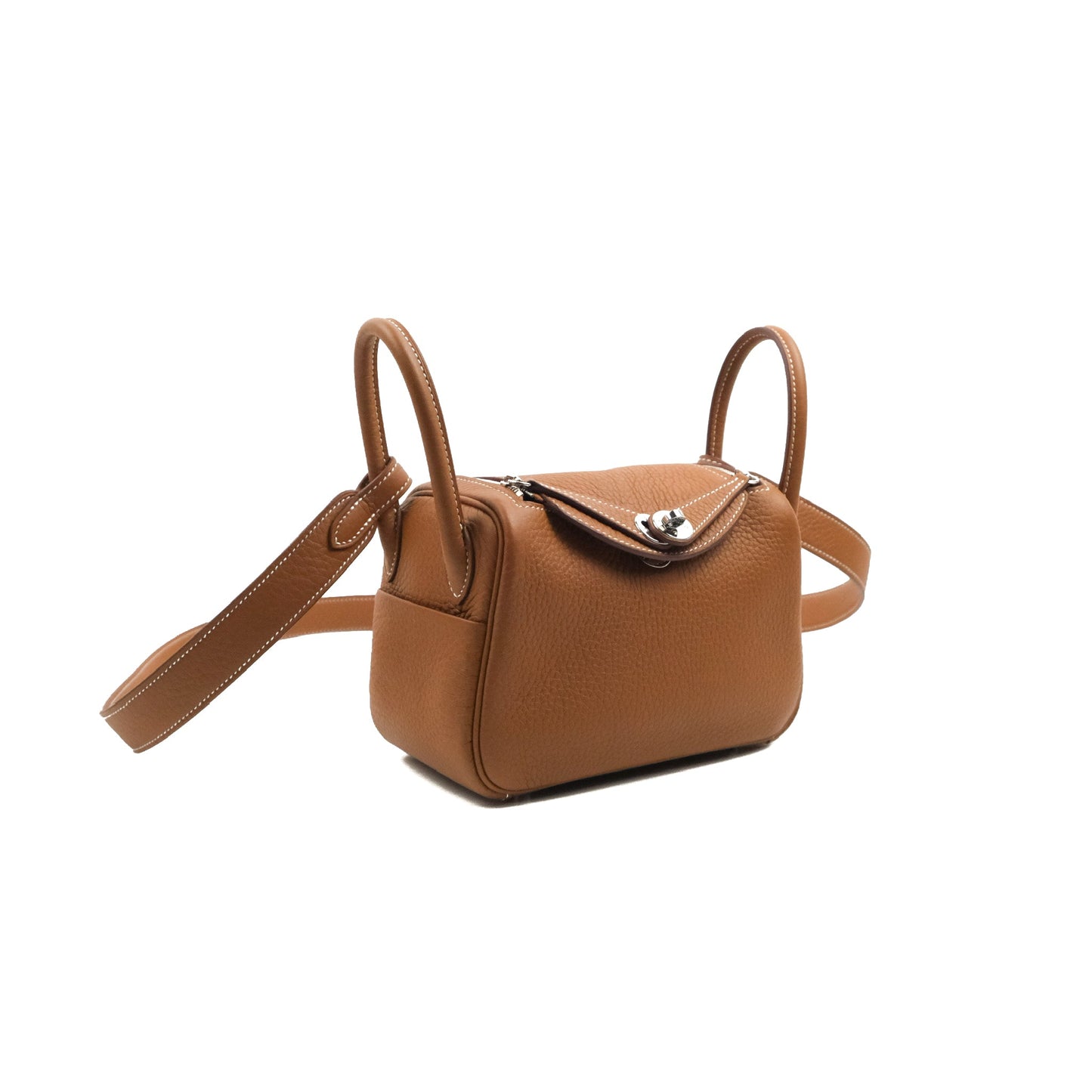 Hermès Mini Lindy 20 Gold Clemence Silver Hardware