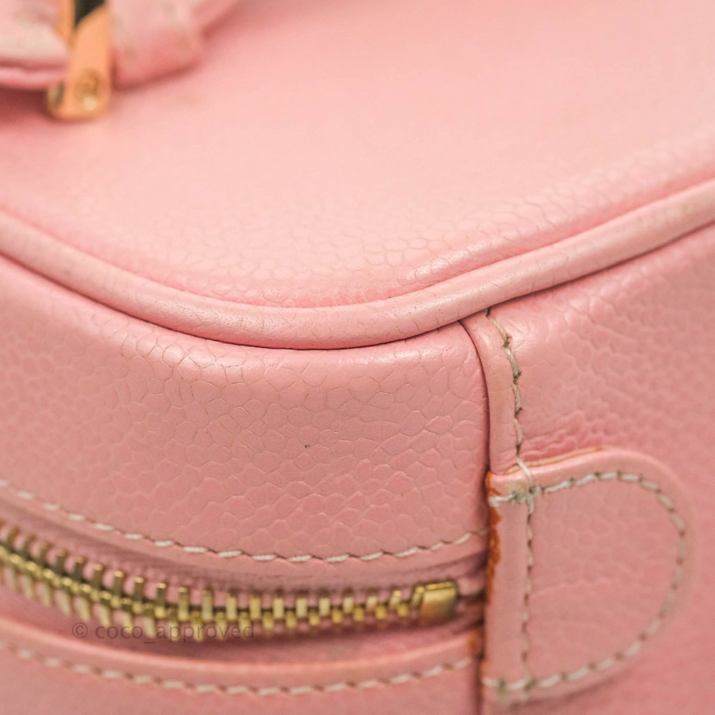 Chanel Vintage Vanity Case Pink Caviar Gold Hardware