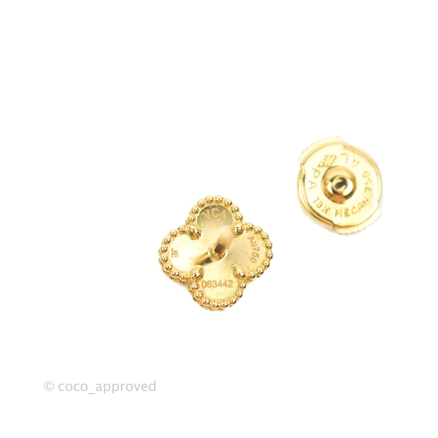 Van Cleef & Arpels Sweet Alhambra Earrings White Mother-of-pearl Yellow Gold