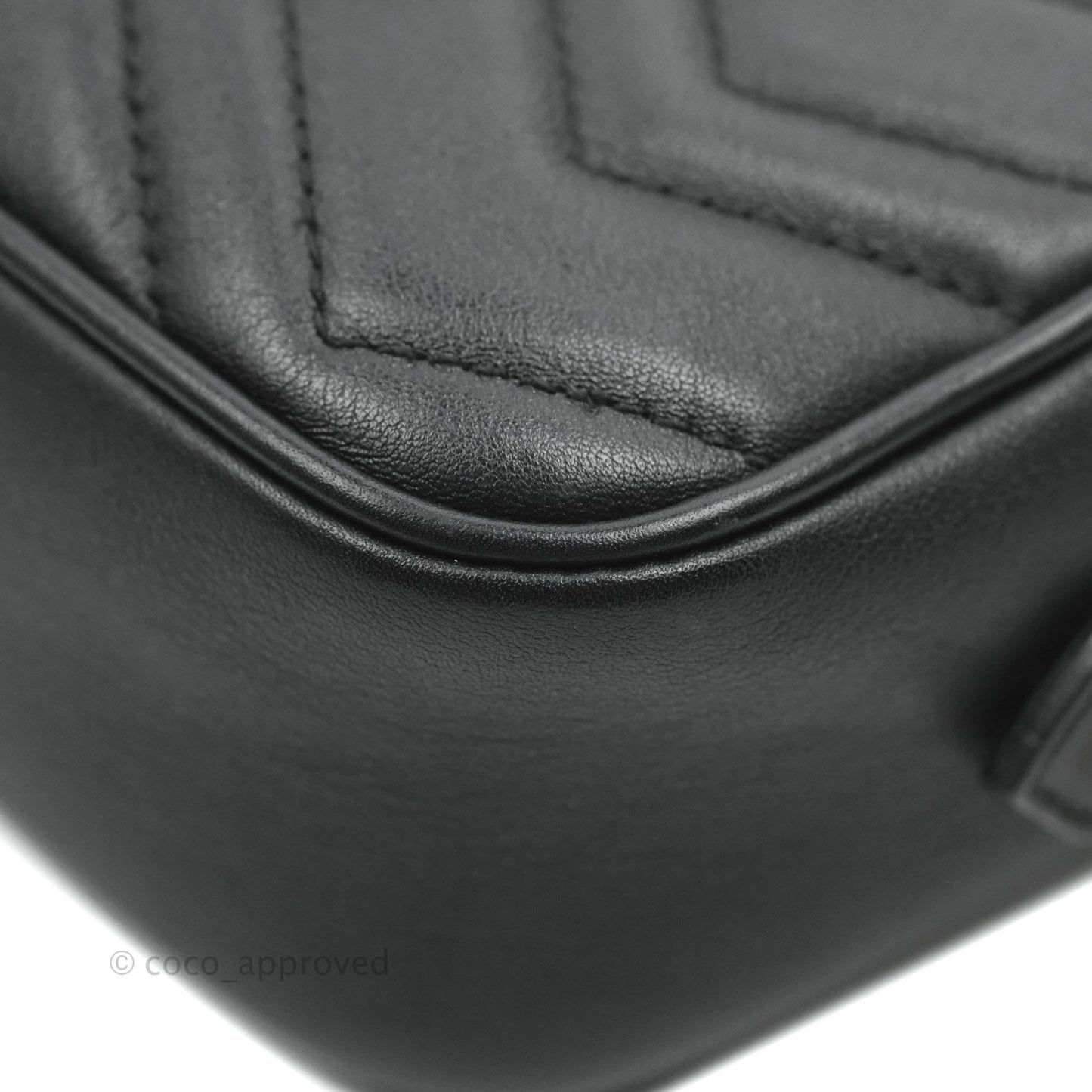 Gucci Mini Matelasse GG Marmont Camera Bag Black Calfskin Gold Hardware