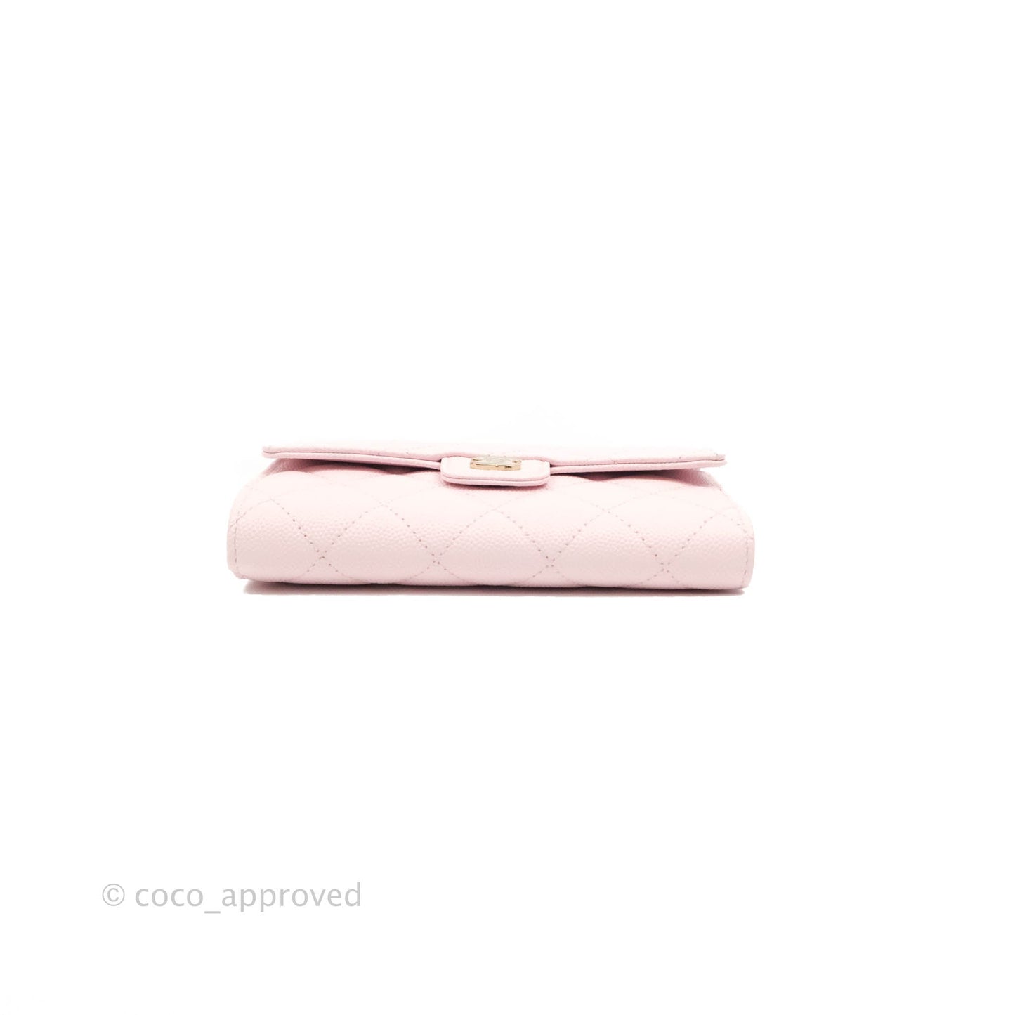 Chanel Quilted Medium Flap Wallet Pink Caviar Gold Hardware