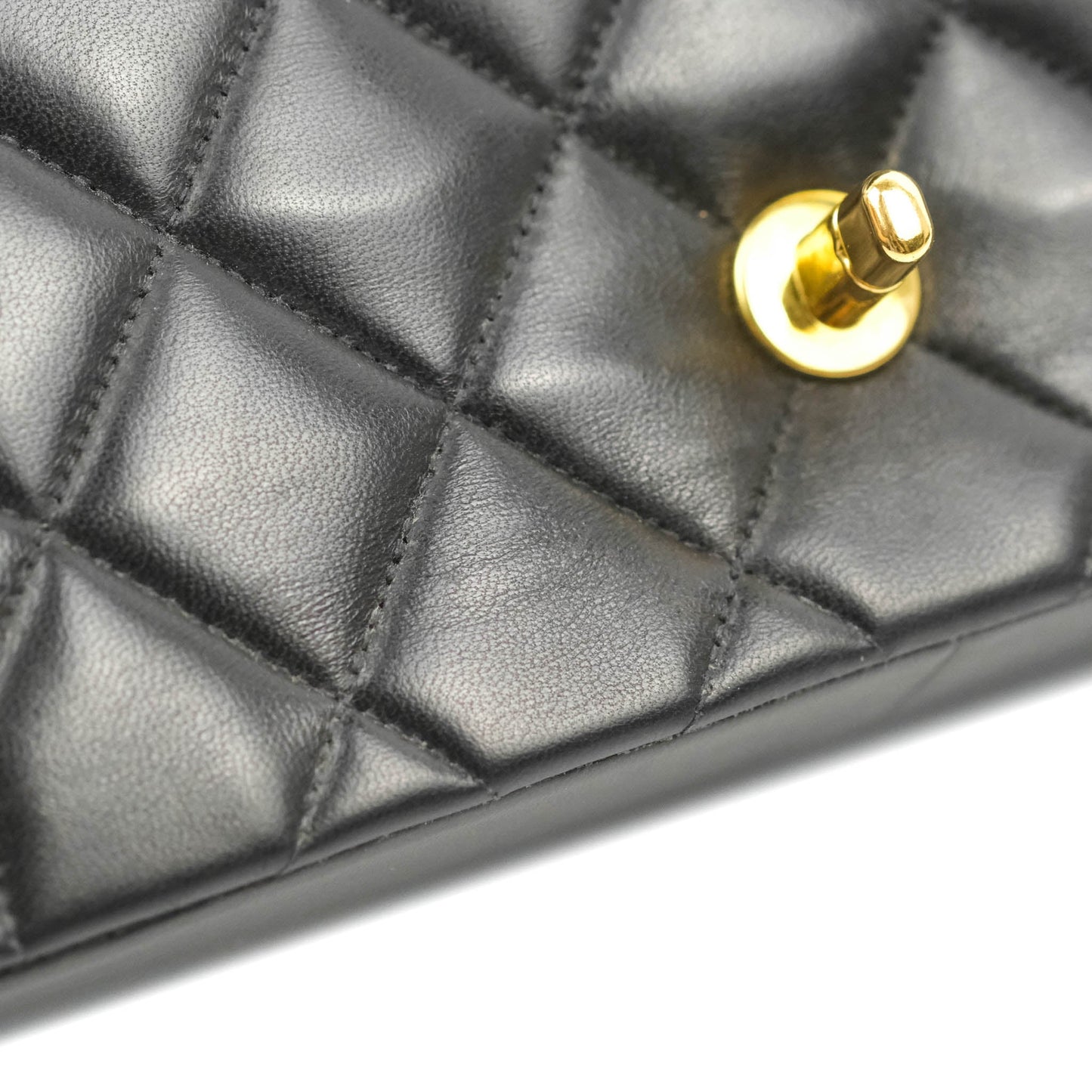 Chanel Vintage Quilted Medium Classic Diana Flap Bag Black Lambskin 24K Gold Hardware