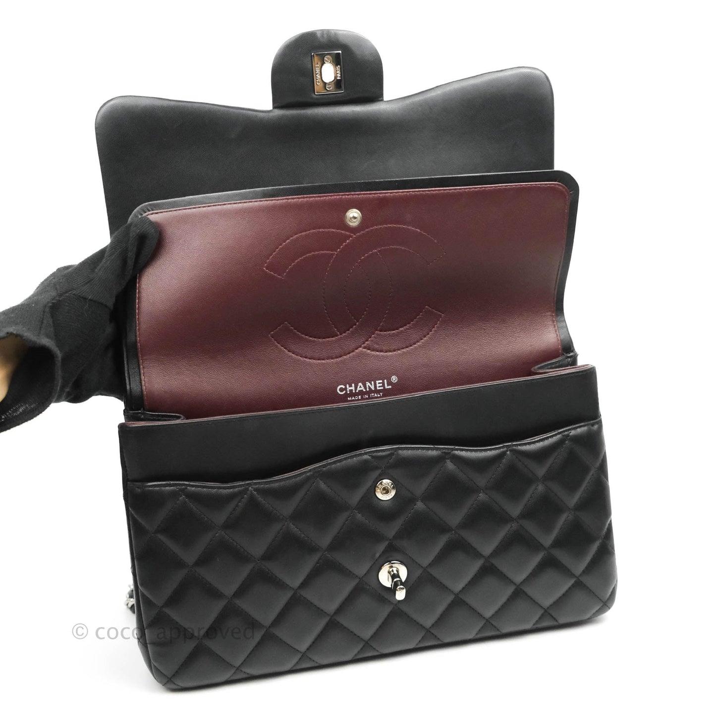 Chanel Jumbo Double Flap Black Lambskin Silver Hardware⁣⁣