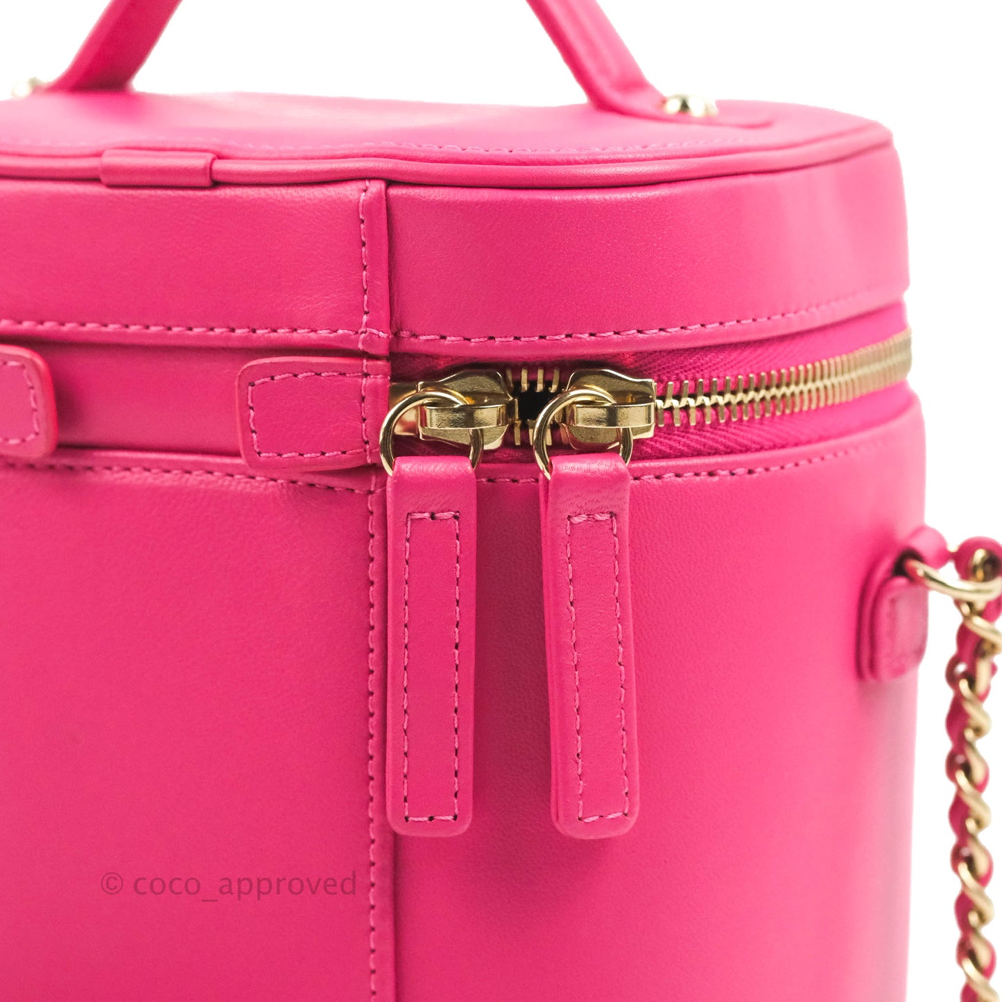 Chanel CC Mania Vanity Case Pink Lambskin Gold Hardware