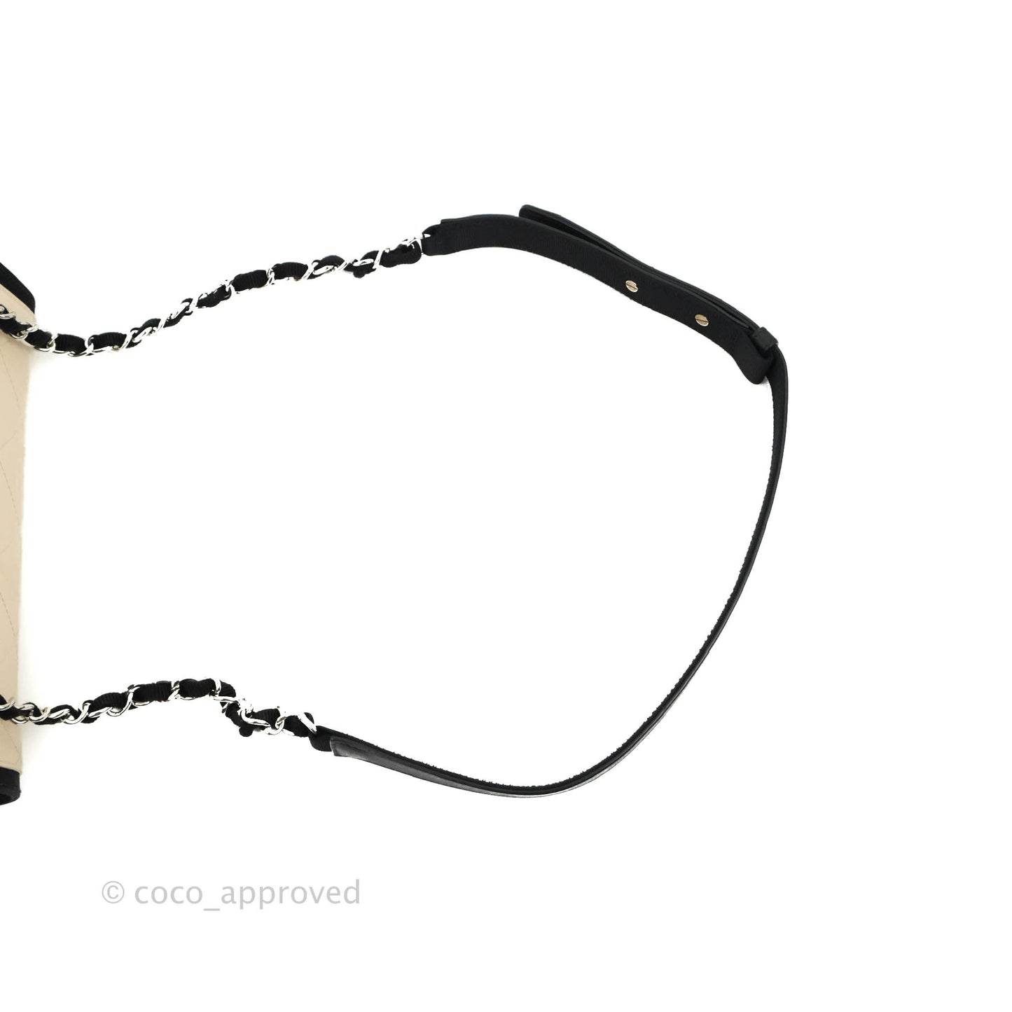 Chanel Flat Quilted Flap Bag Light Beige Grosgrain Ribbon Crumpled Calfskin Silver Hardware 18S