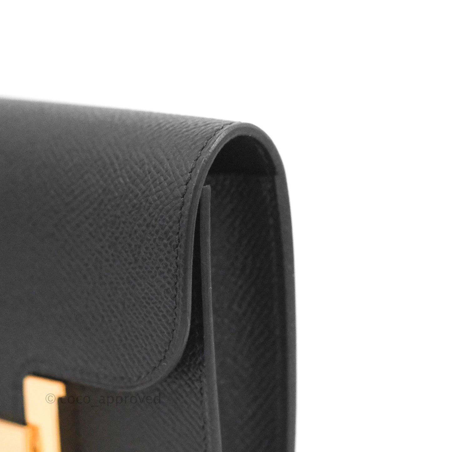 Hermès Constance Slim Wallet Black Epsom Rose Gold Hardware