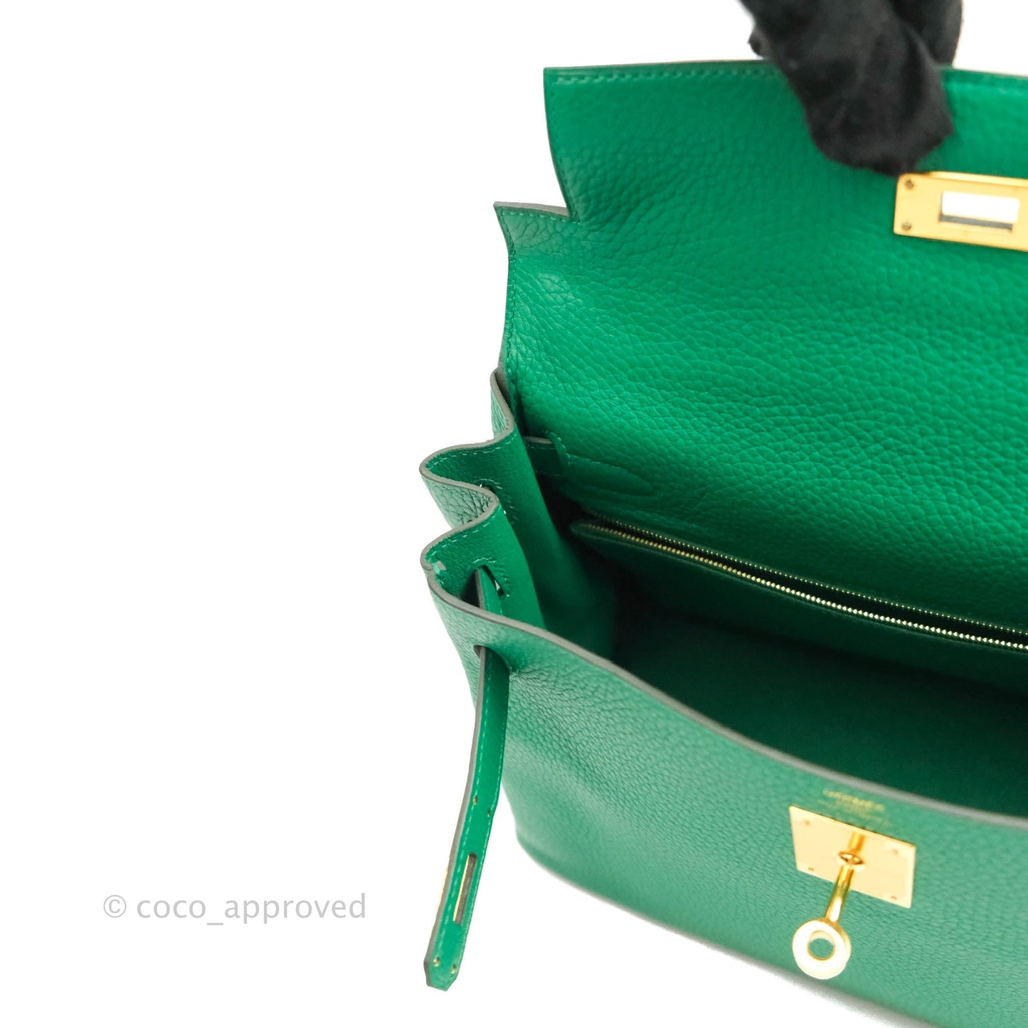 Hermès Retourne Taurillon Kelly 28 Vert Vertigo Clemence Gold Hardware