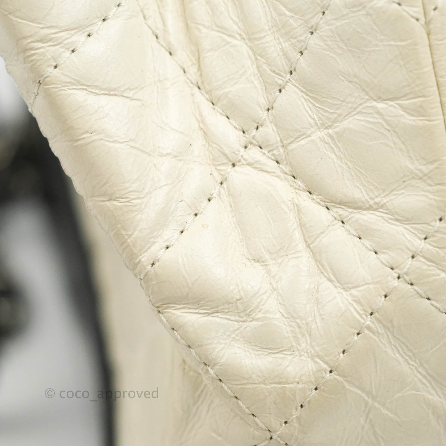 Chanel Small Gabrielle Backpack White Black Aged Calfskin