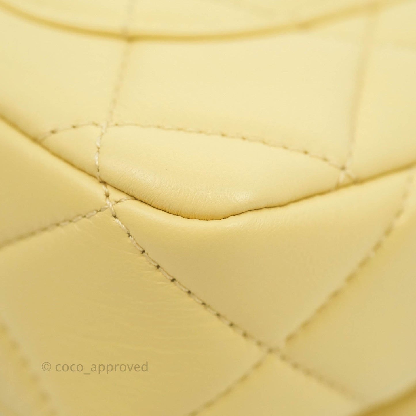 Chanel Enamel Quilted Pending CC Mini Square Flap Yellow Lambskin Aged Gold Hardware 22P