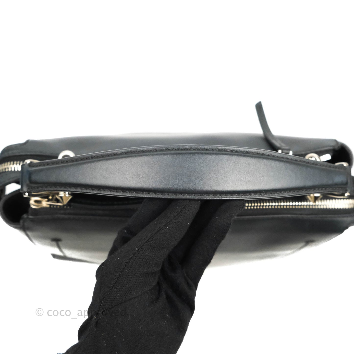 Fendi DotCom Satchel Bag Black Royal Blue Calfskin