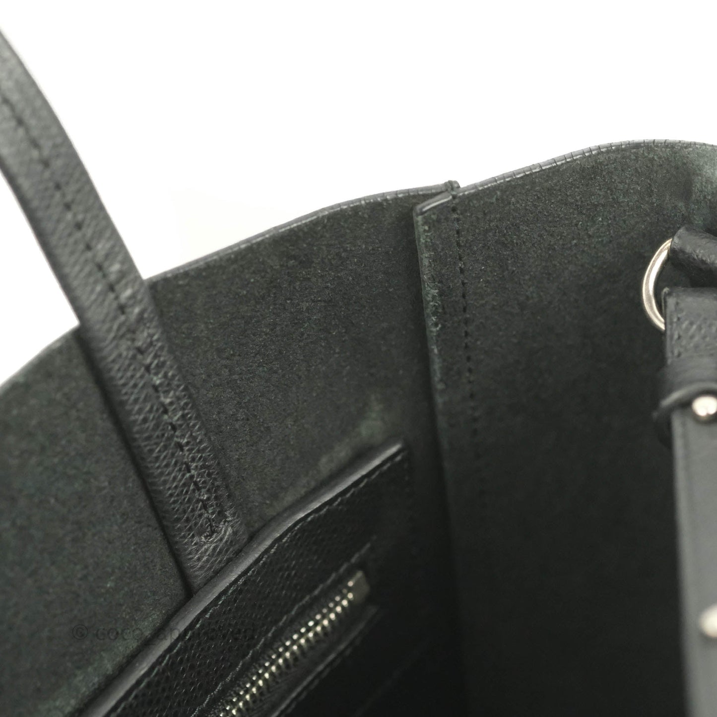 Celine Small Vertical Cabas Tote Grained Calfskin Black Silver Hardware