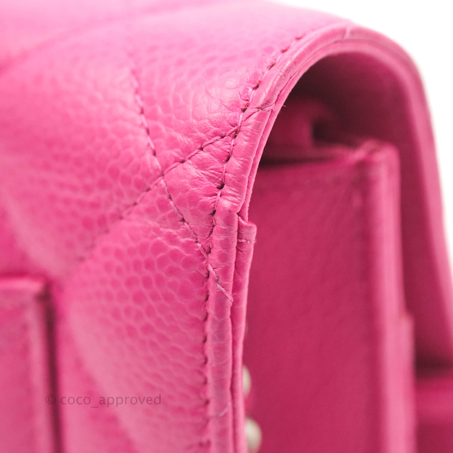 Chanel Quilted Wallet on Chain WOC Pink Caviar Silver Hardware