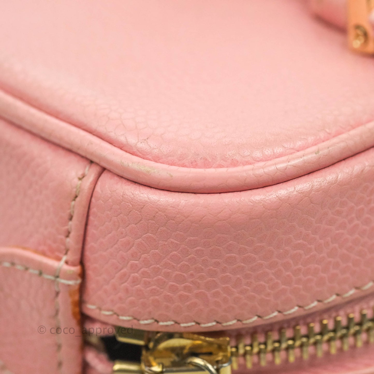 Chanel Vintage Vanity Case Pink Caviar Gold Hardware