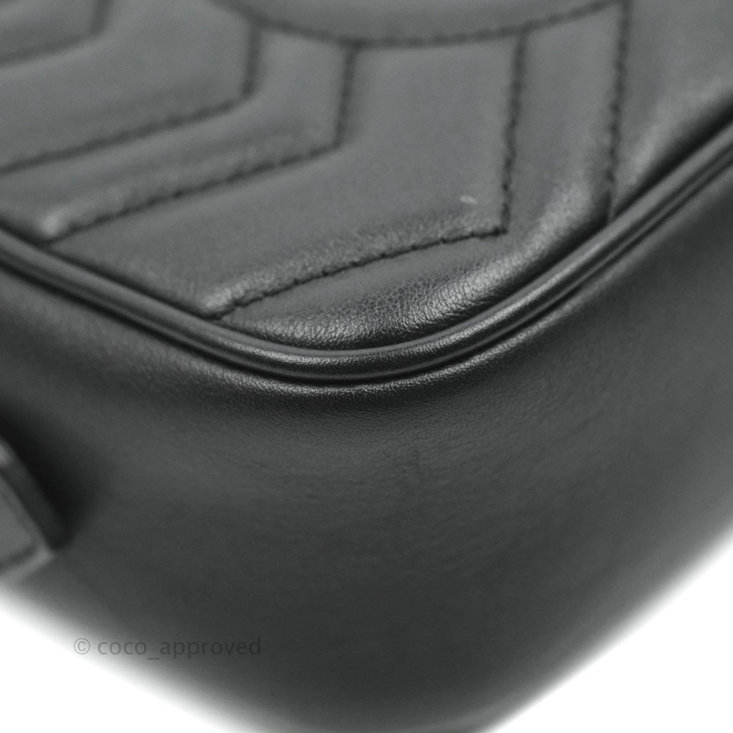 Gucci Mini Matelasse GG Marmont Camera Bag Black Calfskin Gold Hardware