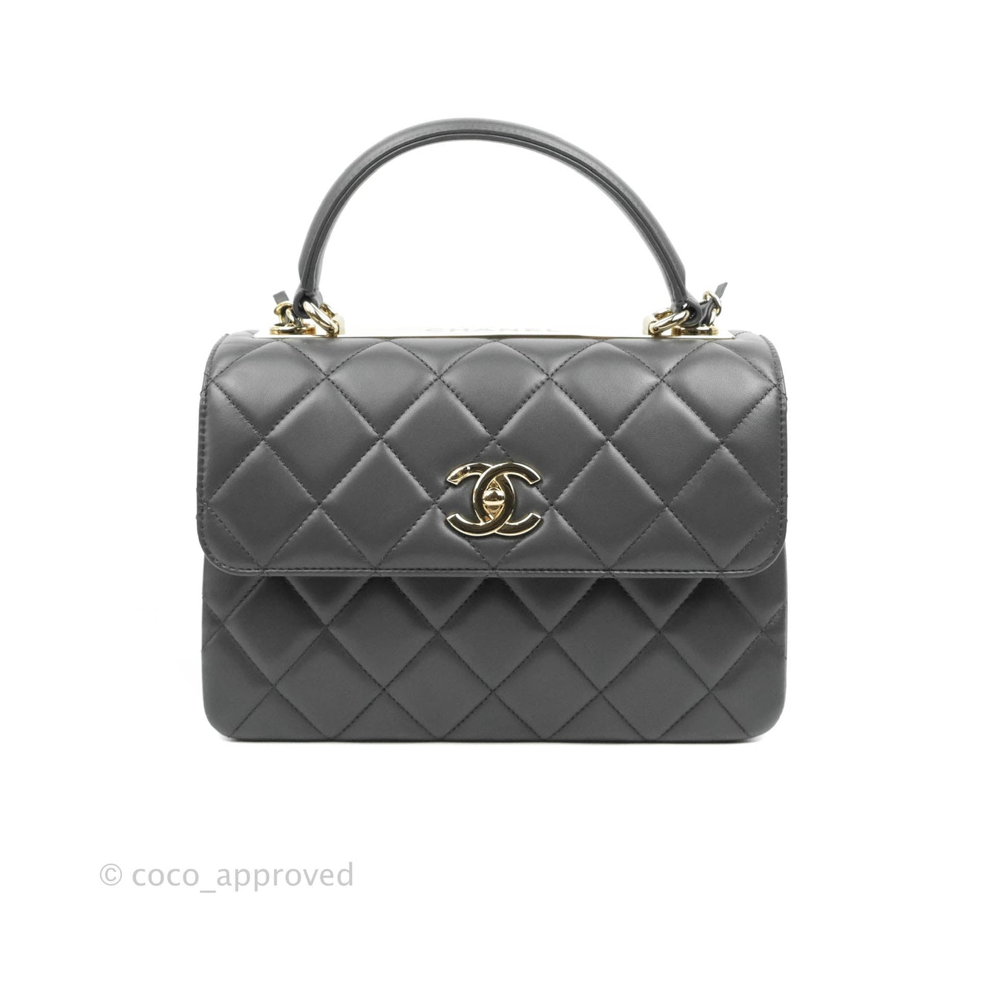 Chanel Small Trendy CC Dark Grey Lambskin Gold Hardware 21K
