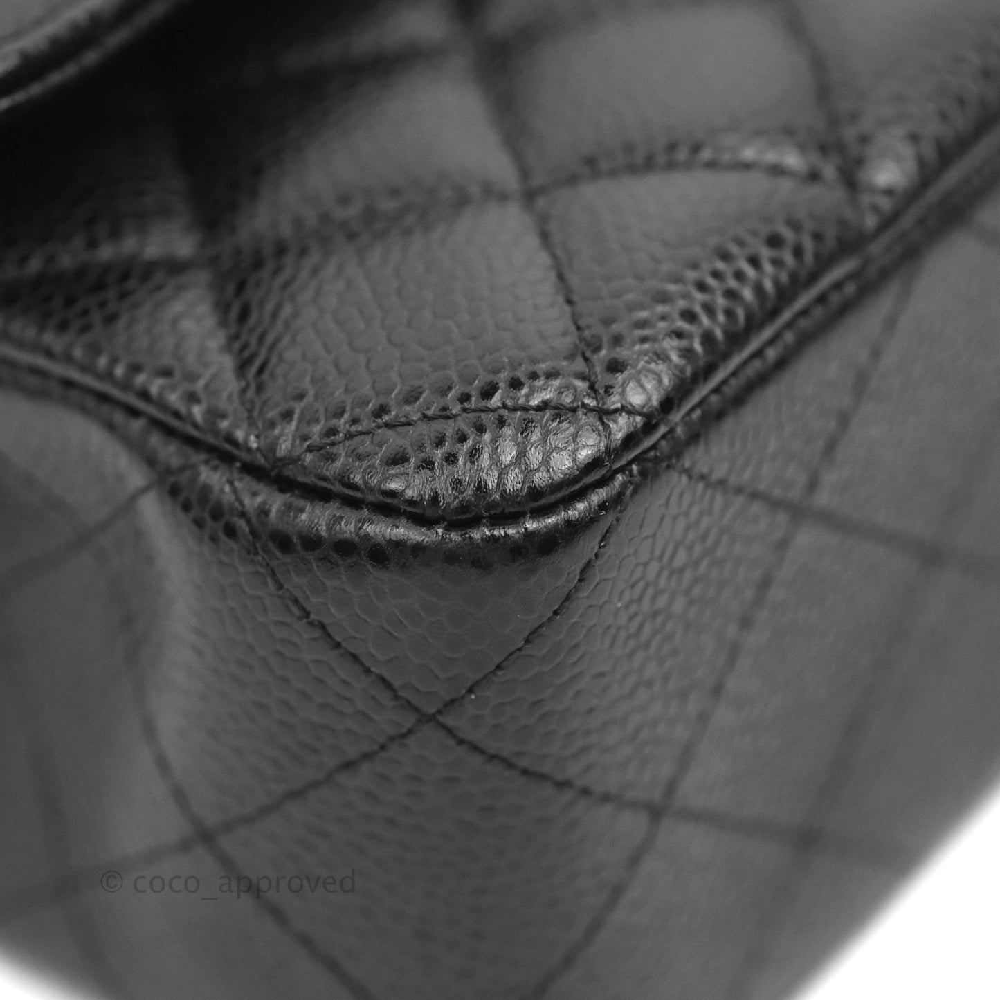 Chanel Classic M/L Medium Flap Quilted Black Caviar Silver Hardware