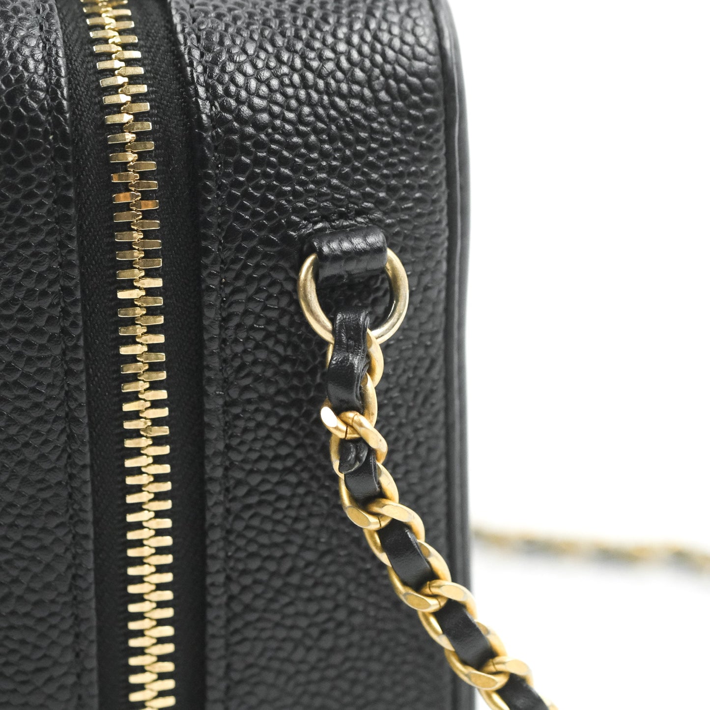 Chanel Quilted Small CC Filigree Vanity Case Black Caviar