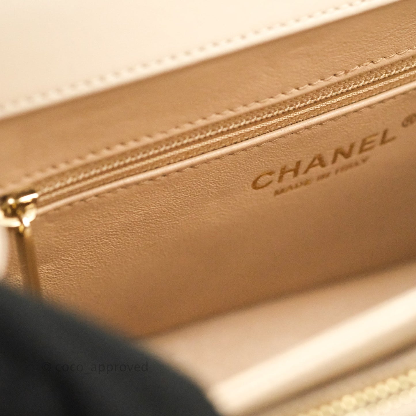 Chanel Quilted Medium Business Affinity Flap Light Beige Caviar Gold Hardware