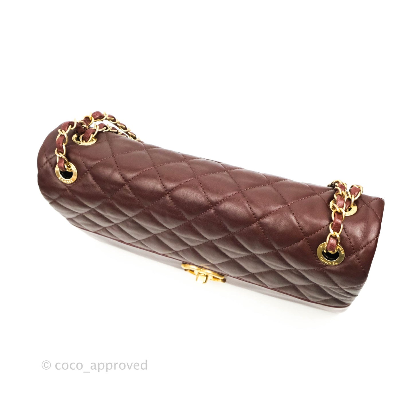 Chanel Quilted Jumbo Soft Elegance Flap Bordeaux Calfskin Aged Gold Hardware