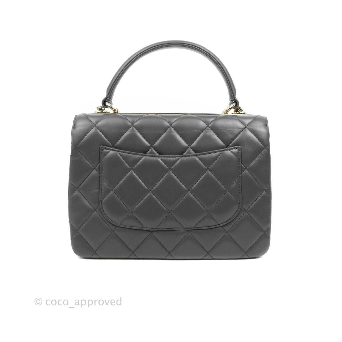 Chanel Small Trendy CC Dark Grey Lambskin Gold Hardware 21K