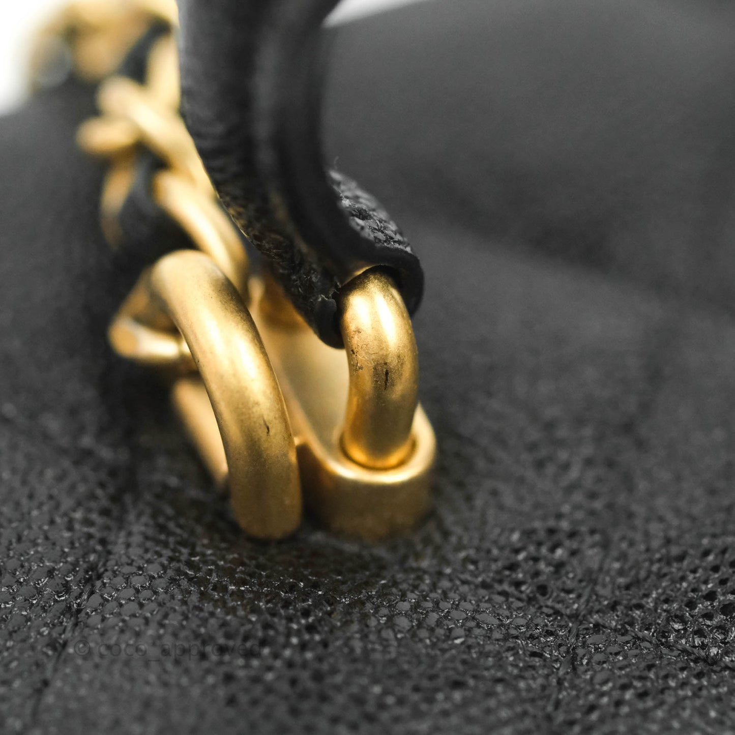 Chanel Quilted Mini Top Handle Vanity With Chain Black Caviar Aged Gold Hardware