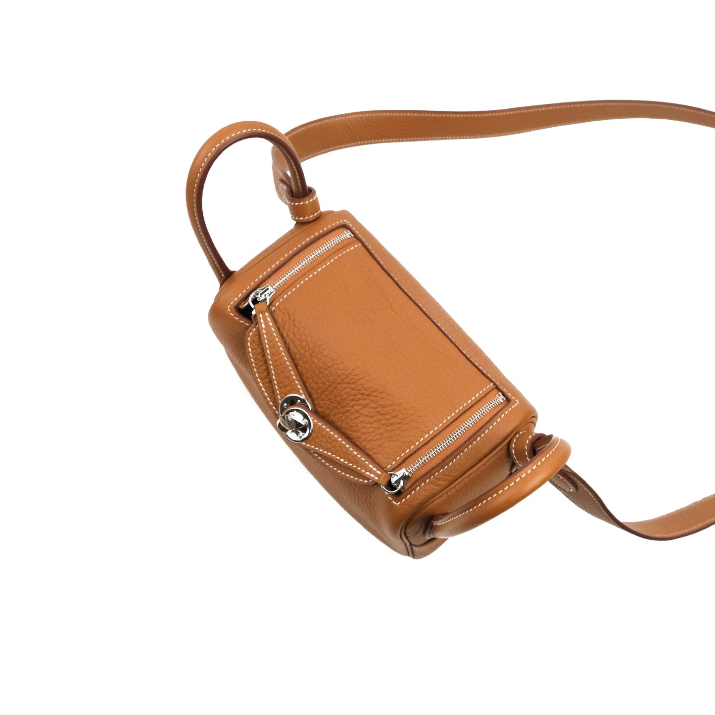 Hermès Mini Lindy 20 Gold Clemence Silver Hardware