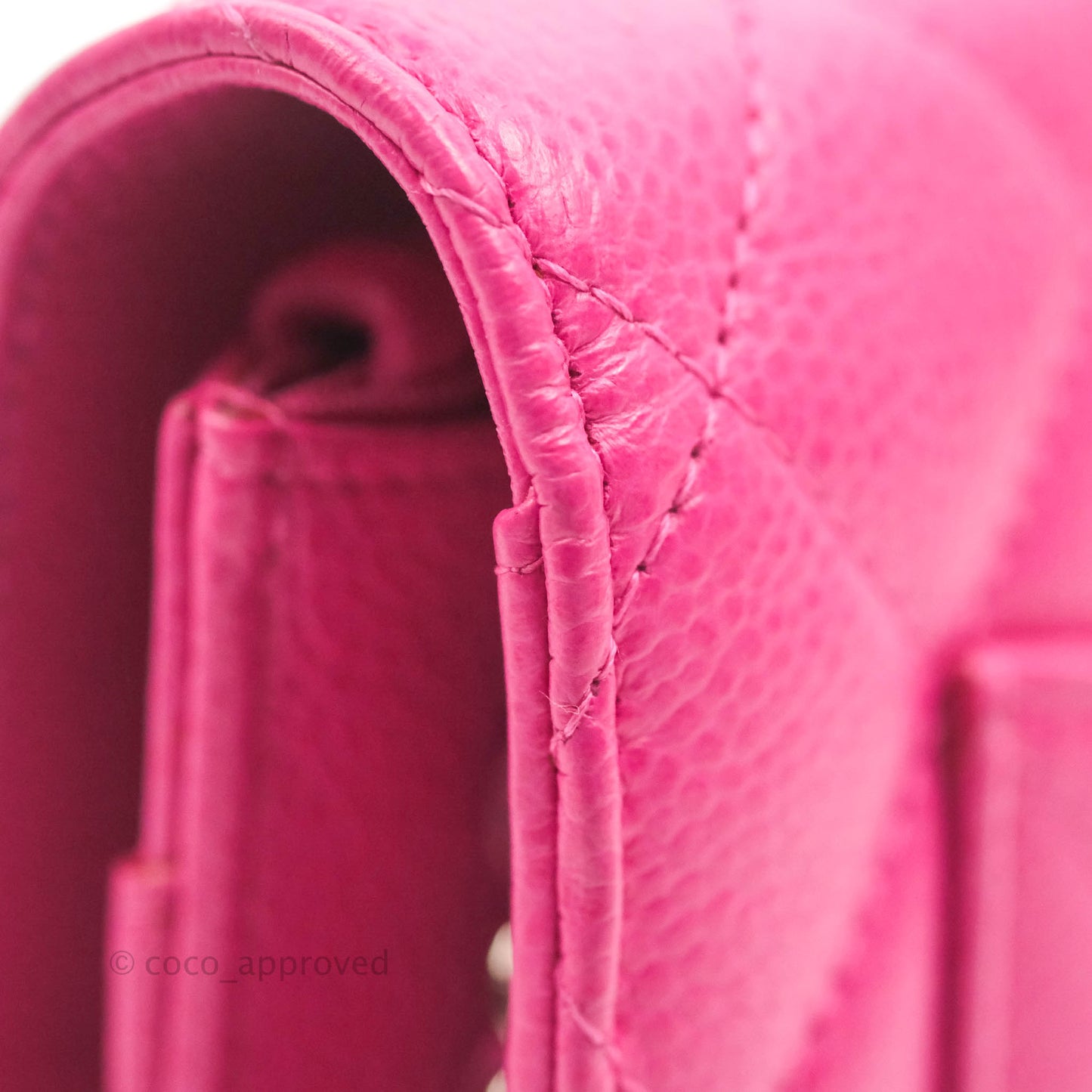 Chanel Quilted Wallet on Chain WOC Pink Caviar Silver Hardware