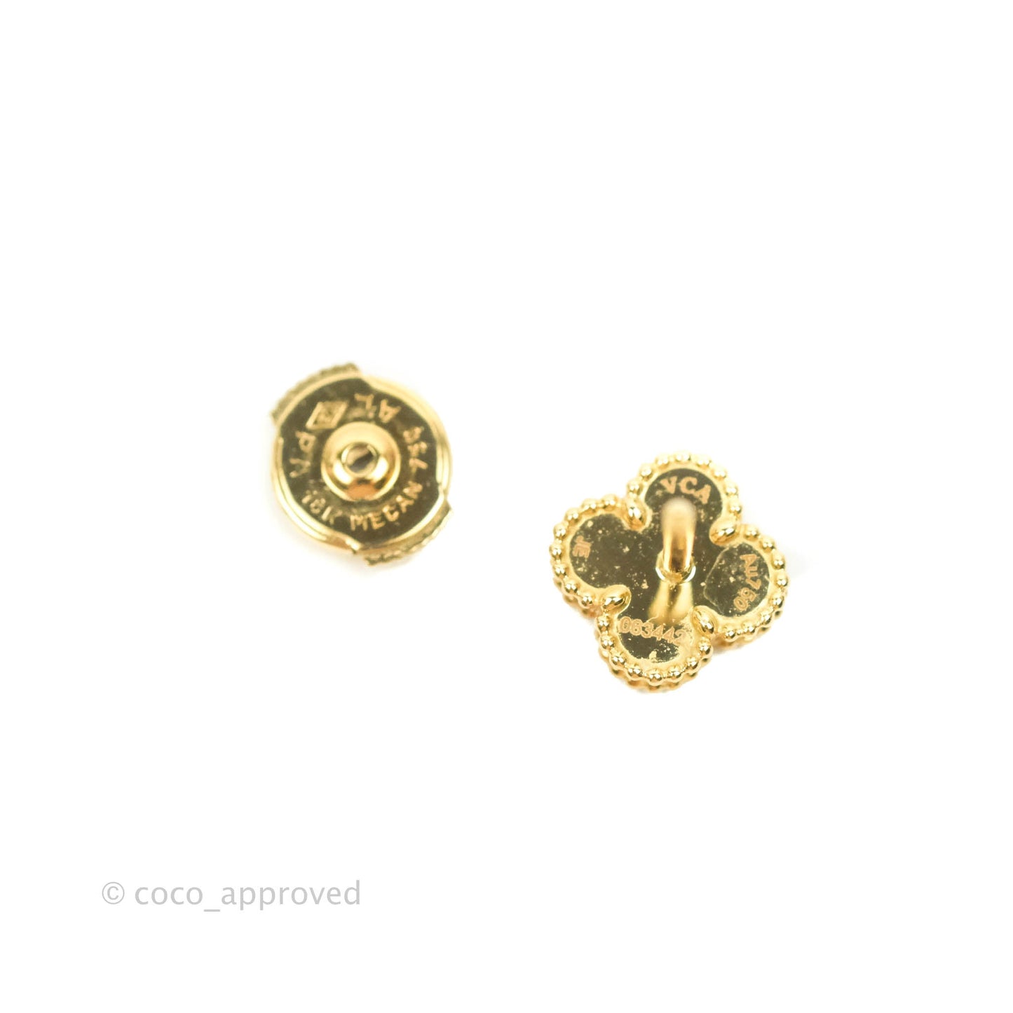 Van Cleef & Arpels Sweet Alhambra Earrings White Mother-of-pearl Yellow Gold