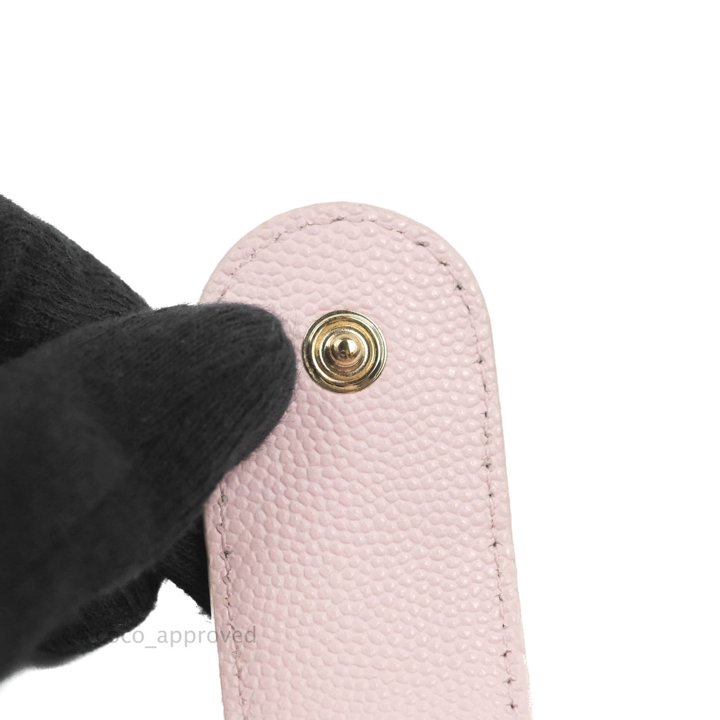 Chanel Folded Double Zip Coin Case Card Pink Caviar Gold Hardware