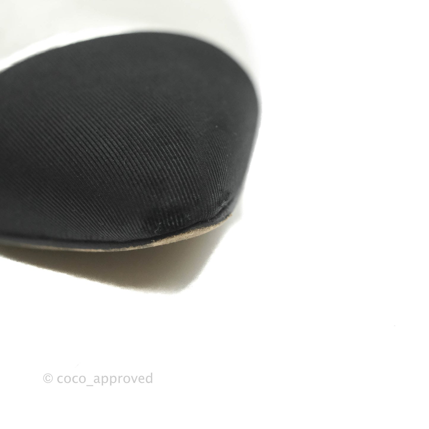 Chanel Silver Black Toe Pointed Pump Flats Size 36