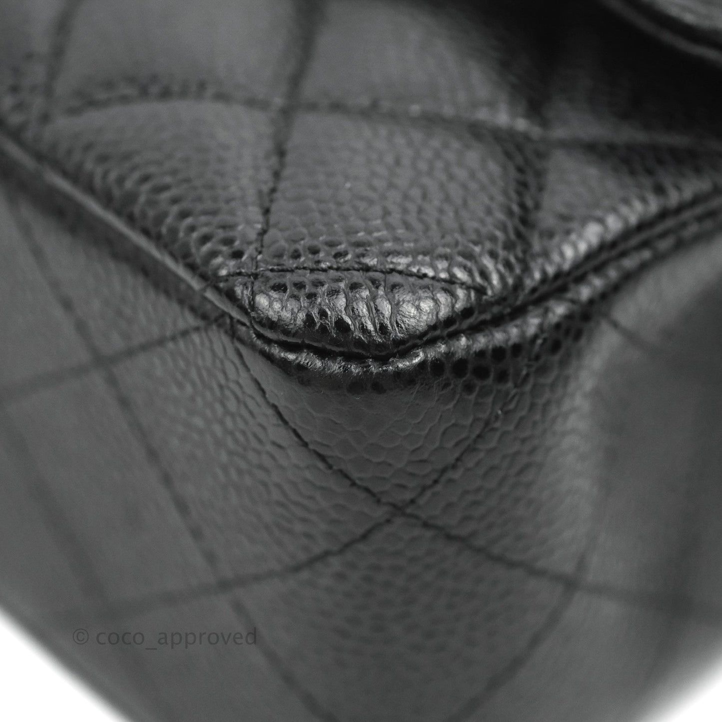 Chanel Classic M/L Medium Flap Quilted Black Caviar Silver Hardware