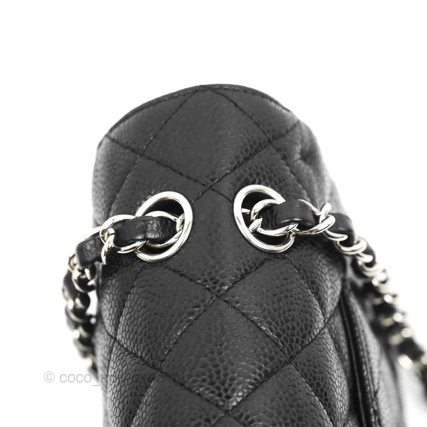 Chanel Classic M/L Medium Flap Quilted Black Caviar Silver Hardware