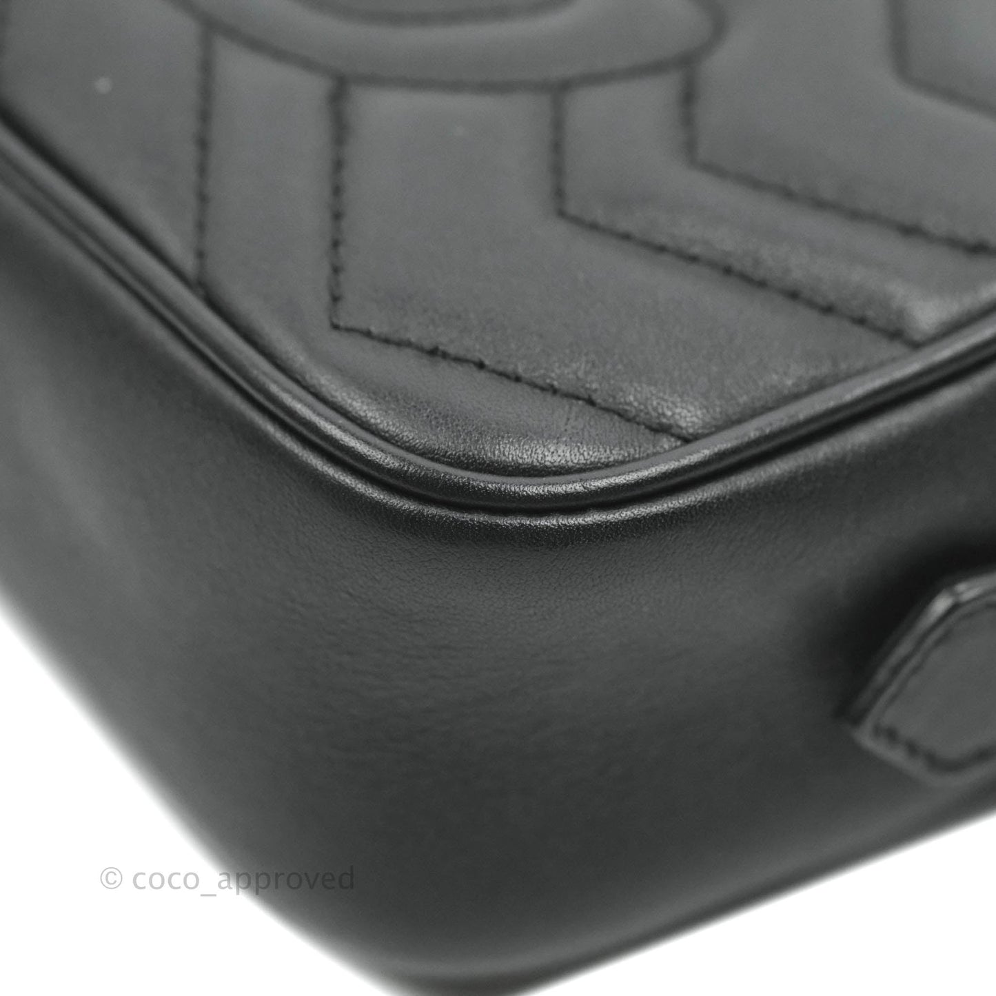 Gucci Mini Matelasse GG Marmont Camera Bag Black Calfskin Gold Hardware