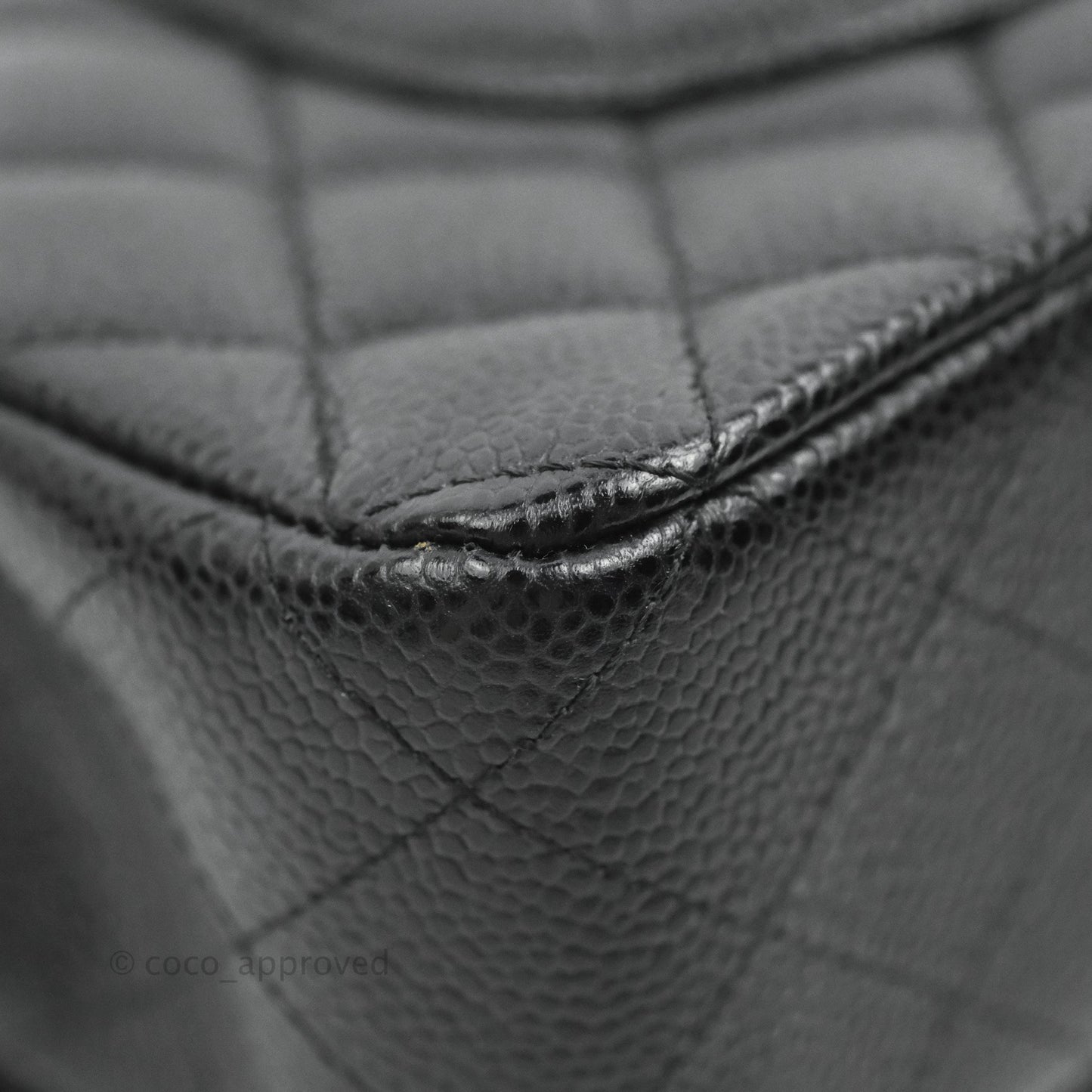 Chanel Classic M/L Medium Flap Quilted Black Caviar Silver Hardware