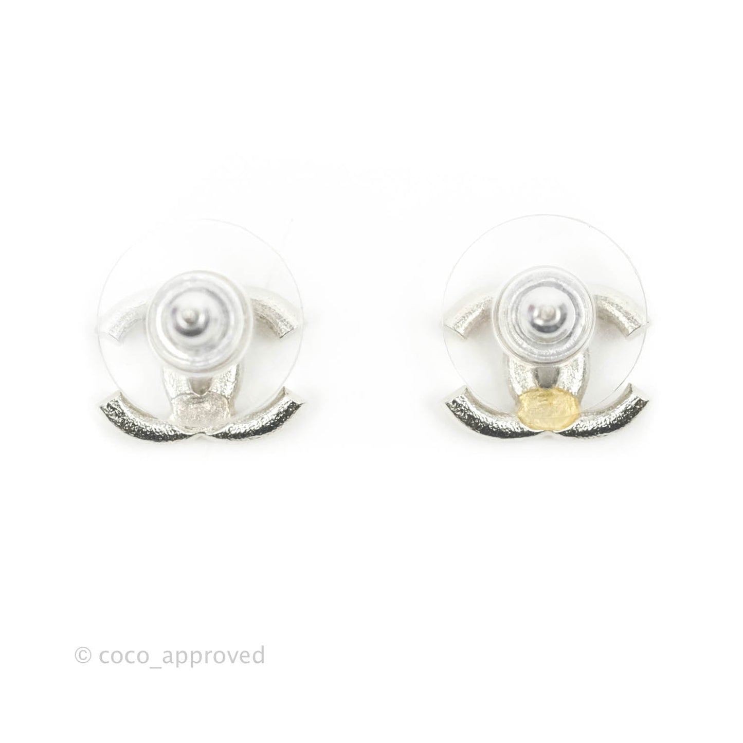 Chanel CC Earrings Pink Enamel