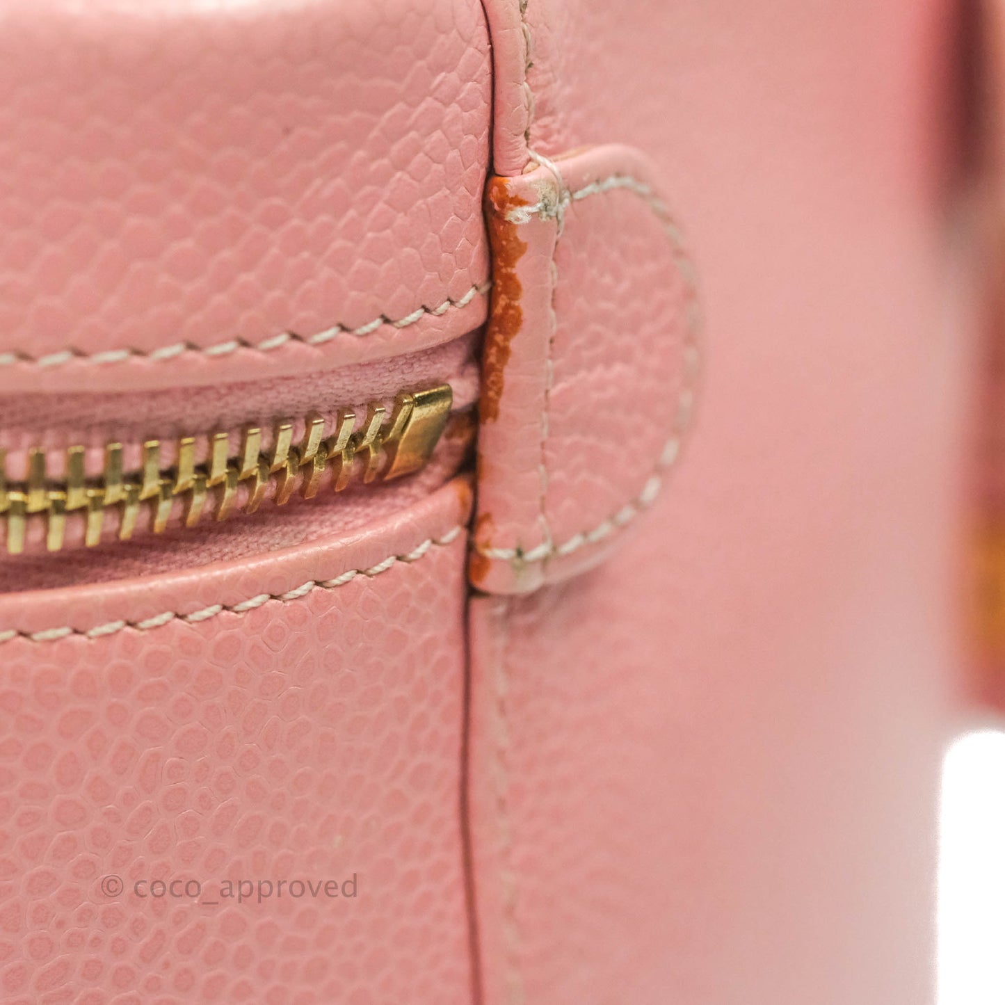 Chanel Vintage Vanity Case Pink Caviar Gold Hardware