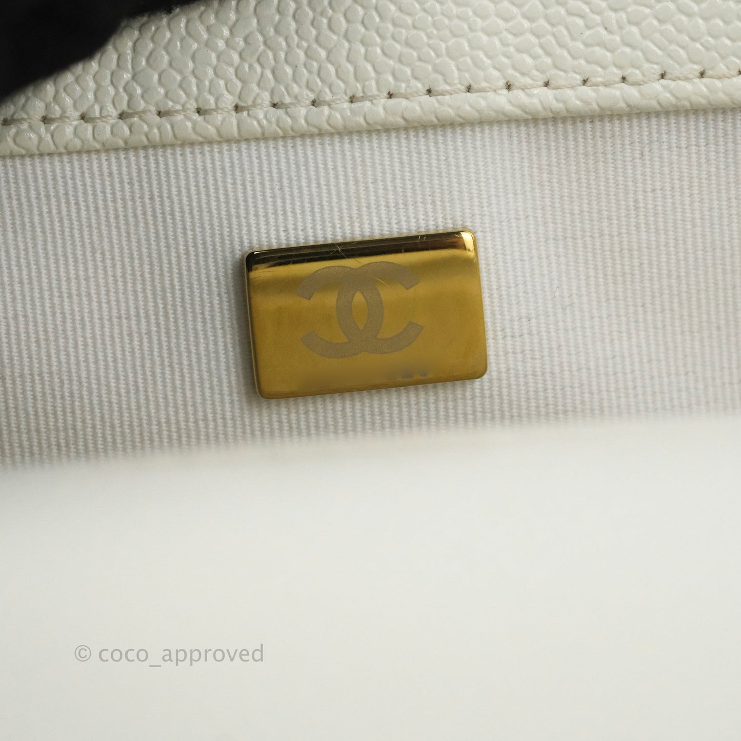 Chanel Quilted Medium Boy White Caviar Gold Hardware