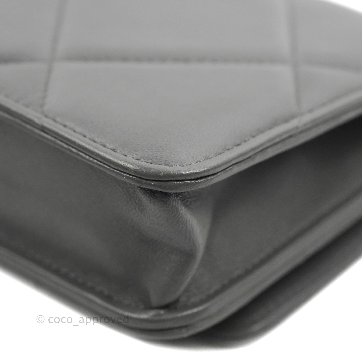 Chanel 19 Wallet on Chain WOC Dark Grey Lambskin Mixed Hardware