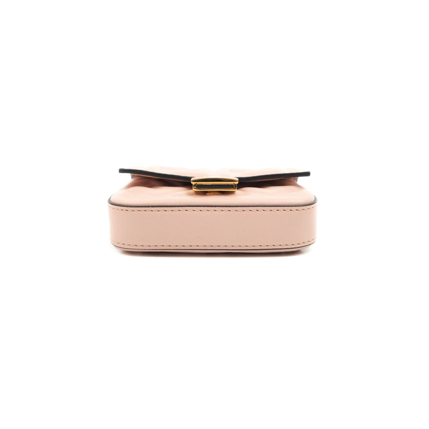 Fendi Nappa FF Embossed Nano Baguette Charm Beige Pink