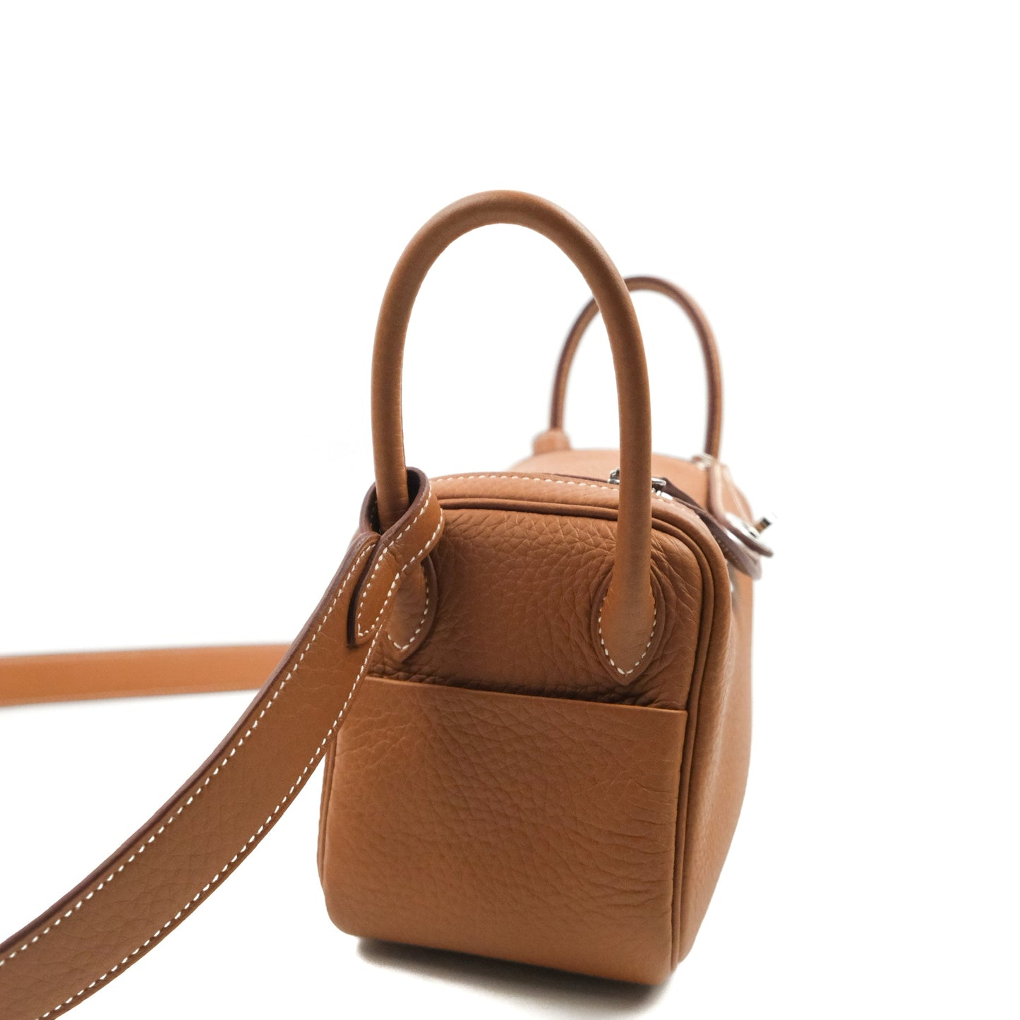 Hermès Mini Lindy 20 Gold Clemence Silver Hardware
