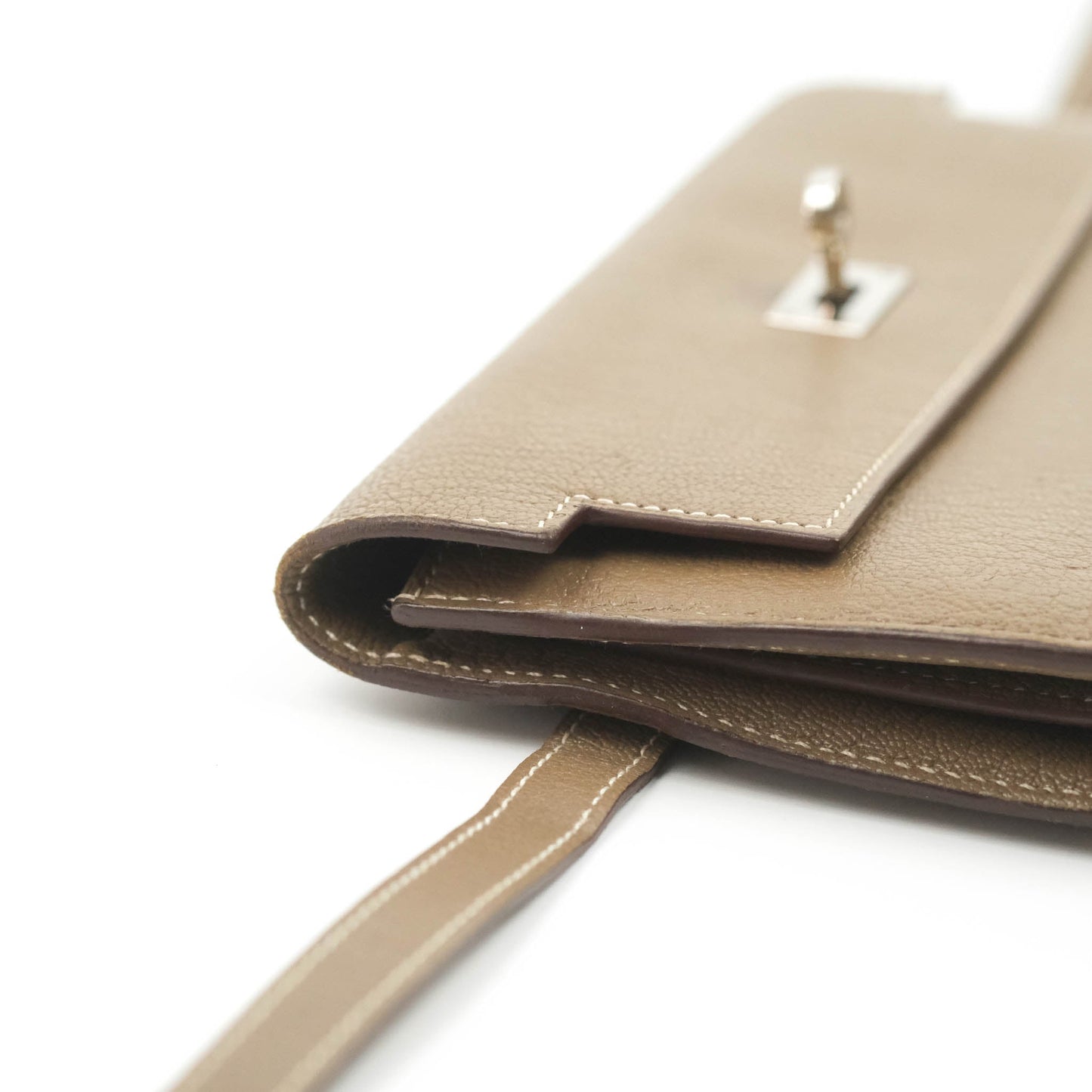 Hermès Kelly Wallet Etoupe Chevre Mysore Palladium Hardware