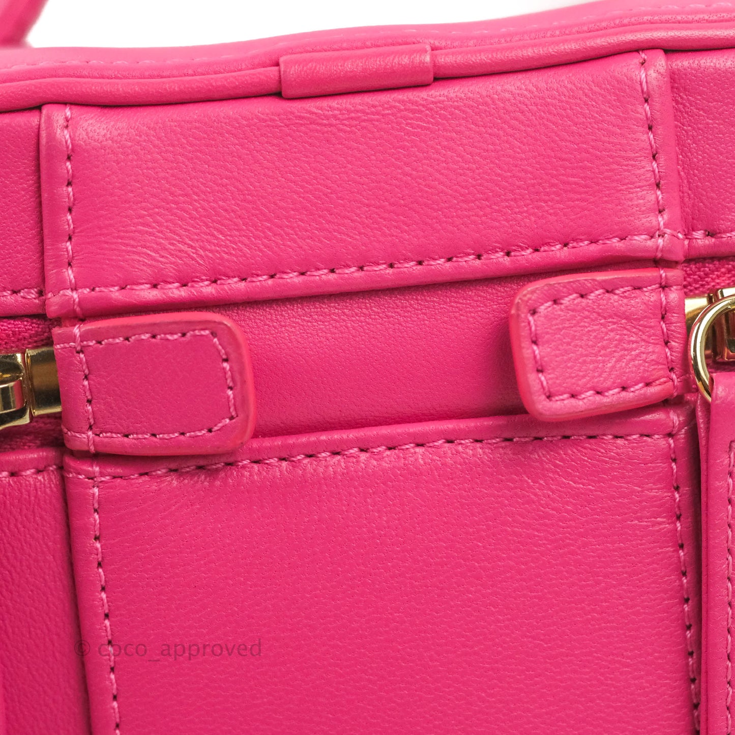 Chanel CC Mania Vanity Case Pink Lambskin Gold Hardware