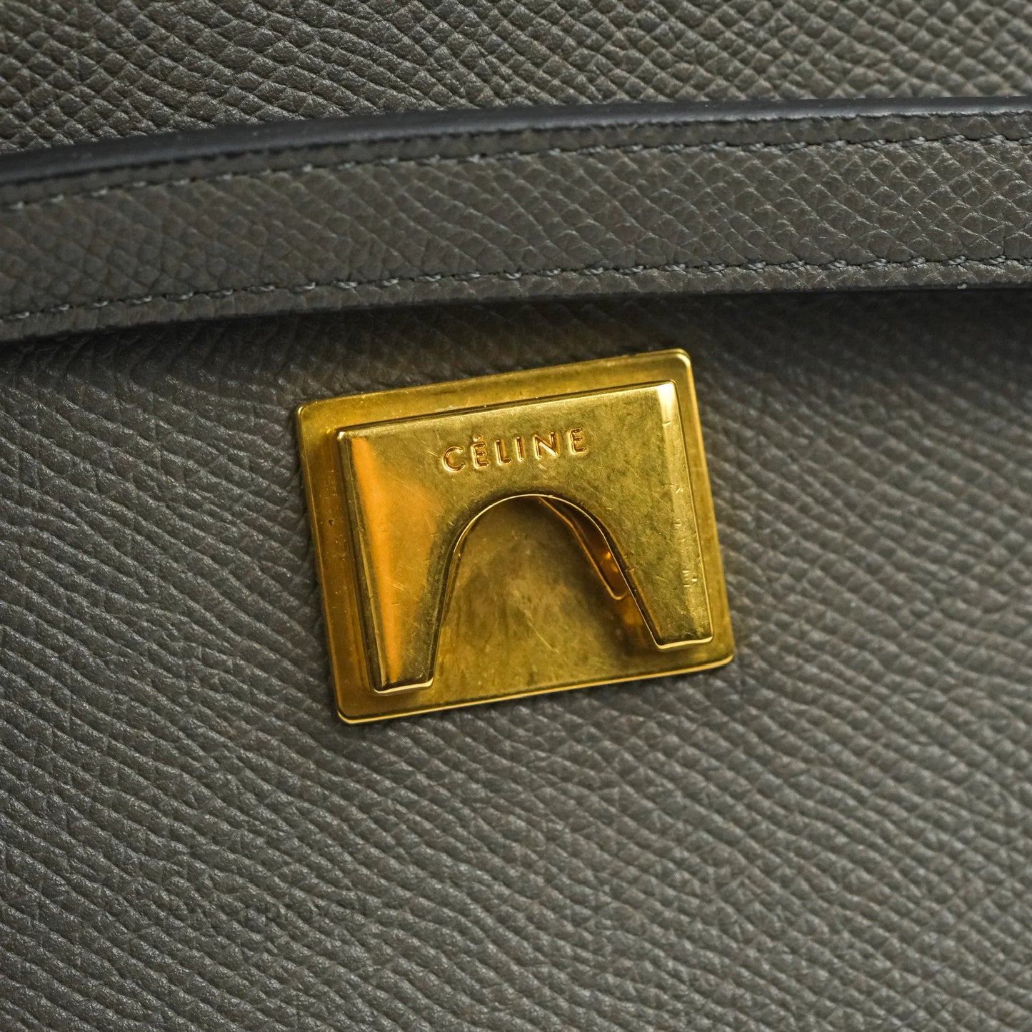 Celine Mini Belt Bag Grey Grained Calfskin Gold Hardware